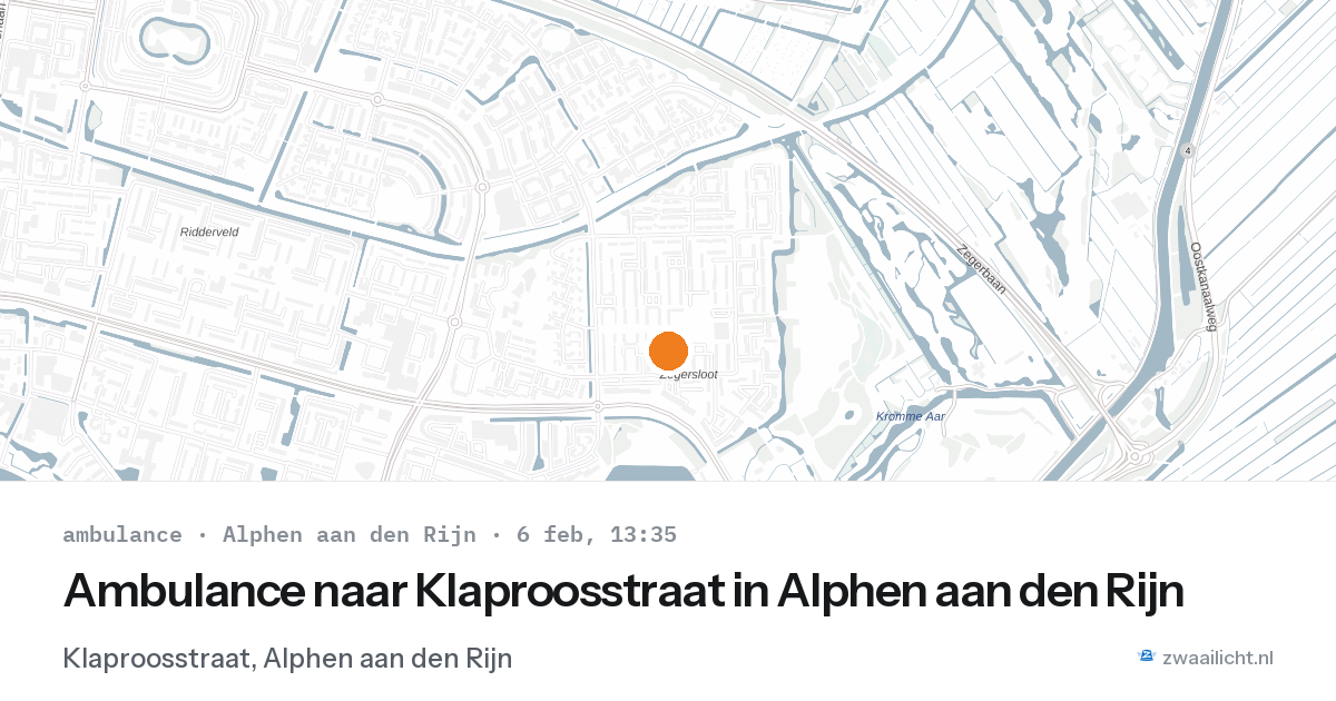 Ambulance naar Klaproosstraat in Alphen aan den Rijn — 6 feb 2026