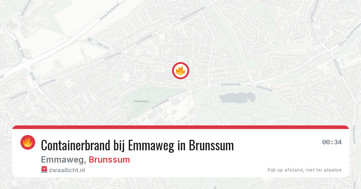 Containerbrand bij Emmaweg in Brunssum — 20 mei 2026