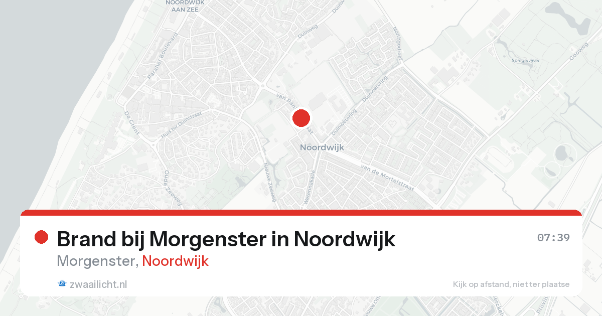 Brand bij Morgenster in Noordwijk — 9 mrt 2026