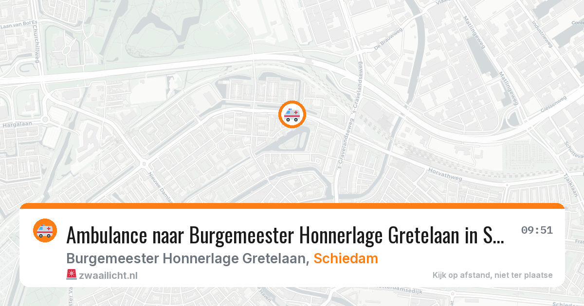 Ambulance naar Burgemeester Honnerlage Gretelaan in Schiedam — 9 feb 2026