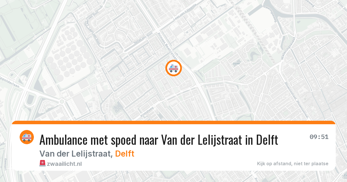 Ambulance met spoed naar Van der Lelijstraat in Delft — 13 mei 2026