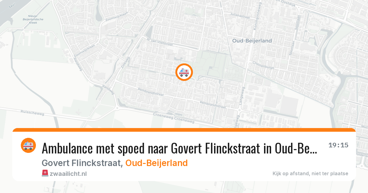 Ambulance met spoed naar Govert Flinckstraat in Oud-Beijerland — 17 jul 2026