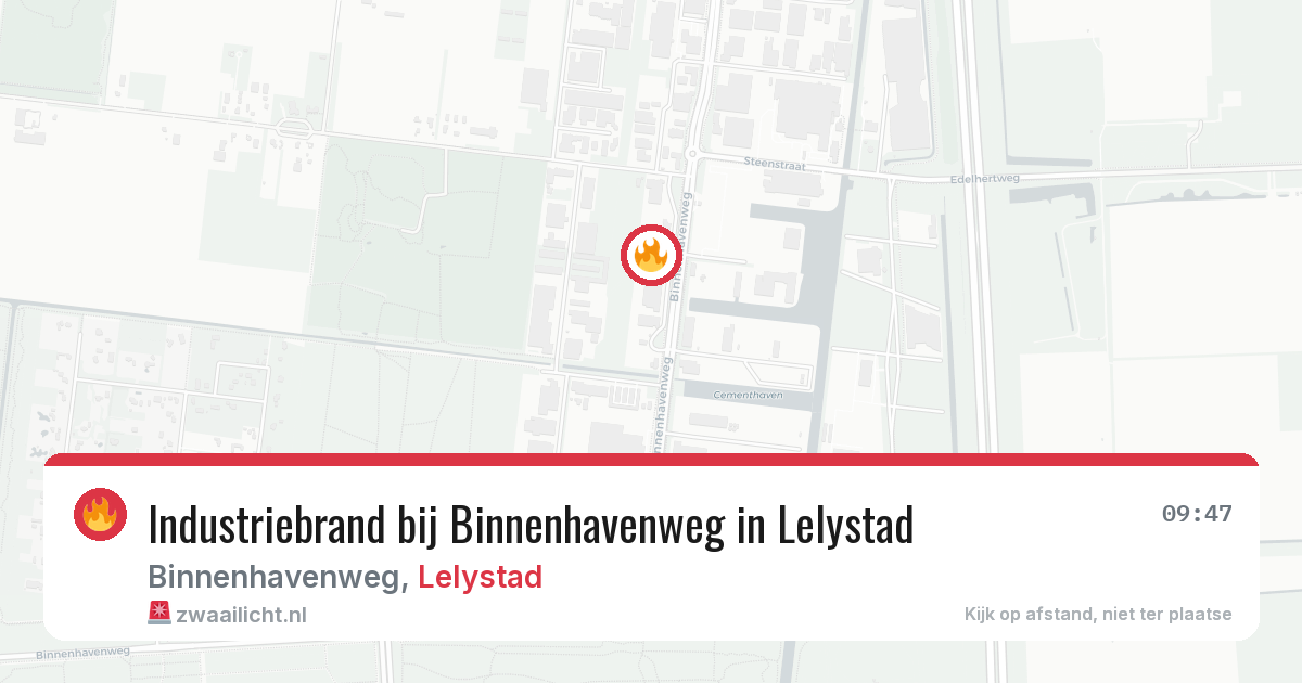 Industriebrand bij Binnenhavenweg in Lelystad — 11 aug 2026