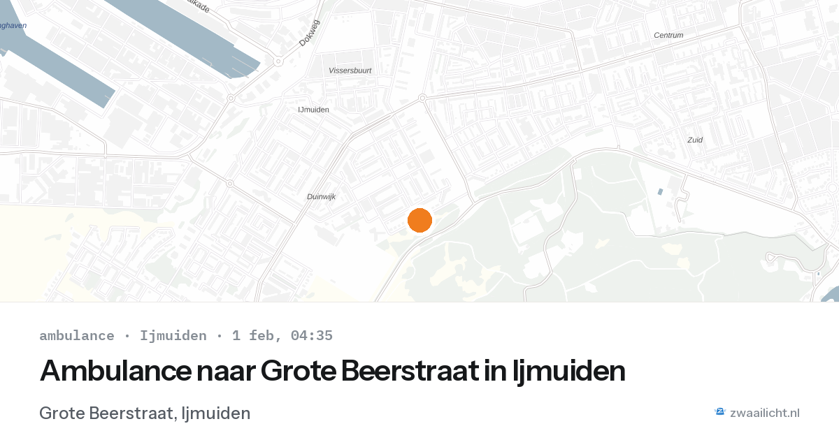 Ambulance naar Grote Beerstraat in Ijmuiden — 1 feb 2026