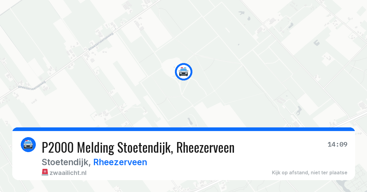 P2000 Melding Stoetendijk, Rheezerveen — 13 aug 2026