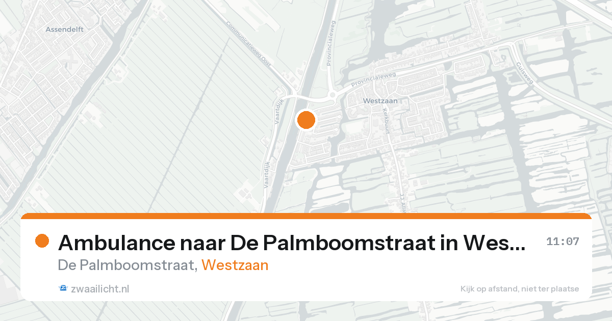 Ambulance naar De Palmboomstraat in Westzaan — 17 mei 2026