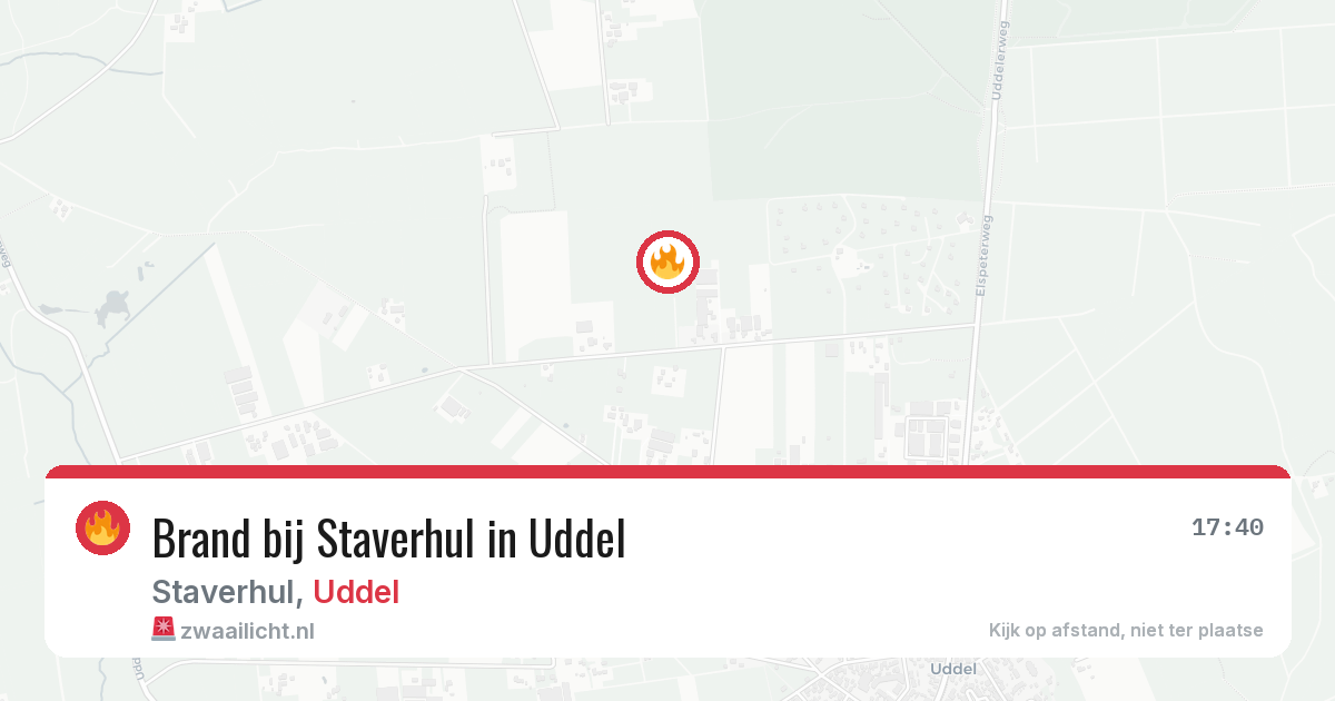 Brand bij Staverhul in Uddel — 12 aug 2026