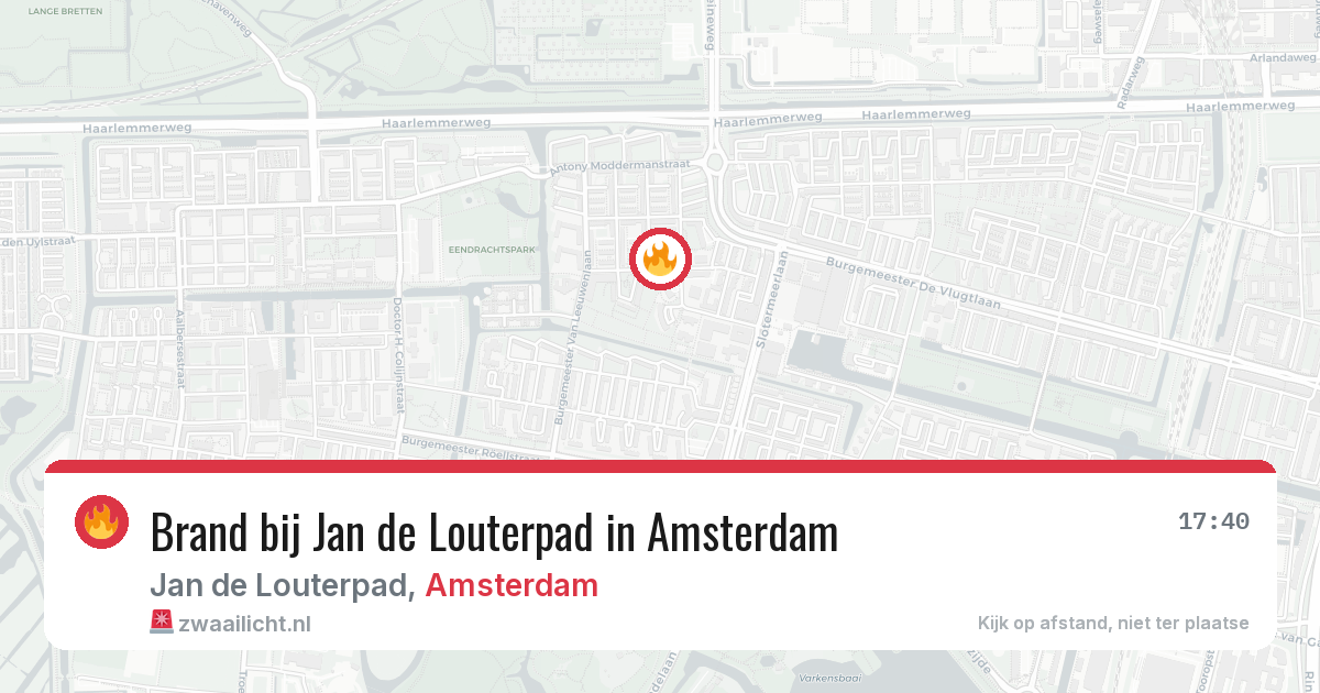 Brand bij Jan de Louterpad in Amsterdam — 10 mei 2026