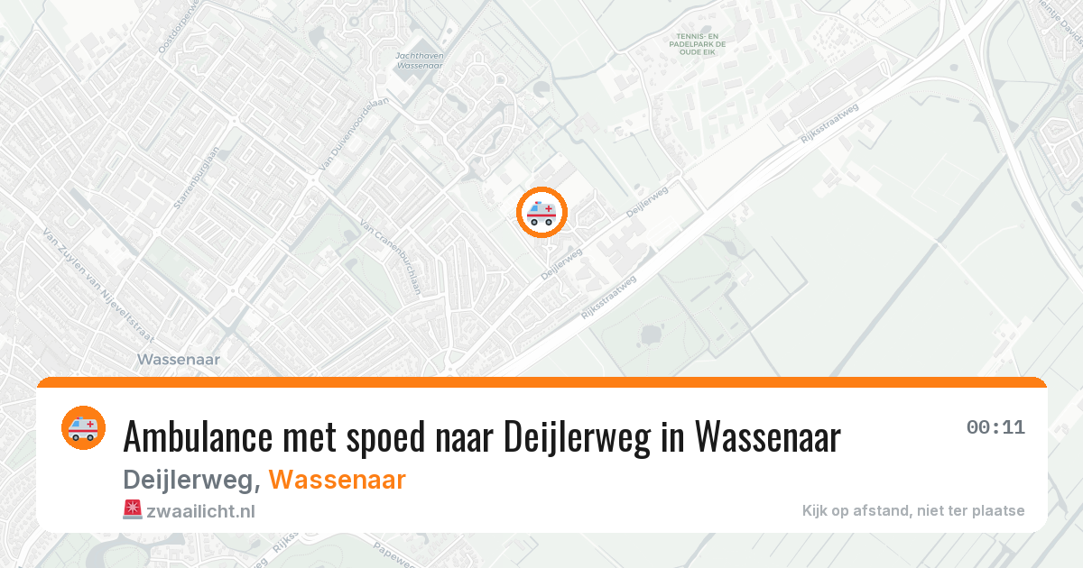 Ambulance met spoed naar Deijlerweg in Wassenaar — 14 mrt 2026