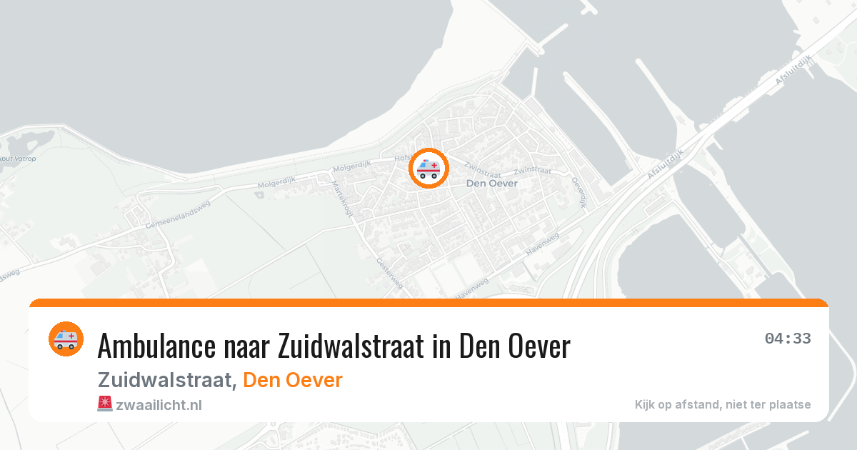 Ambulance naar Zuidwalstraat in Den Oever — 14 jul 2026