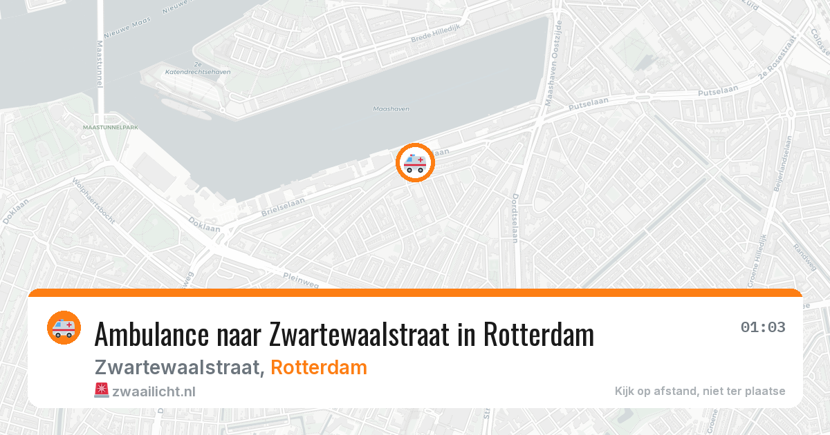 Ambulance naar Zwartewaalstraat in Rotterdam — 7 jun 2026