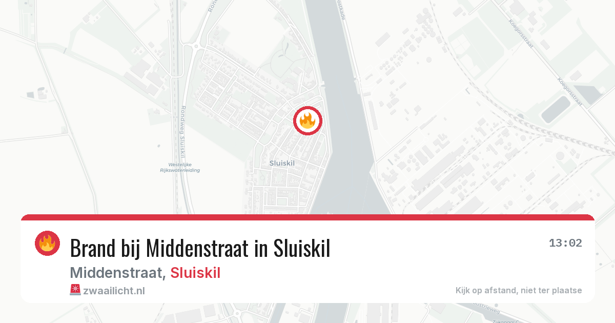 Brand bij Middenstraat in Sluiskil — 5 aug 2026