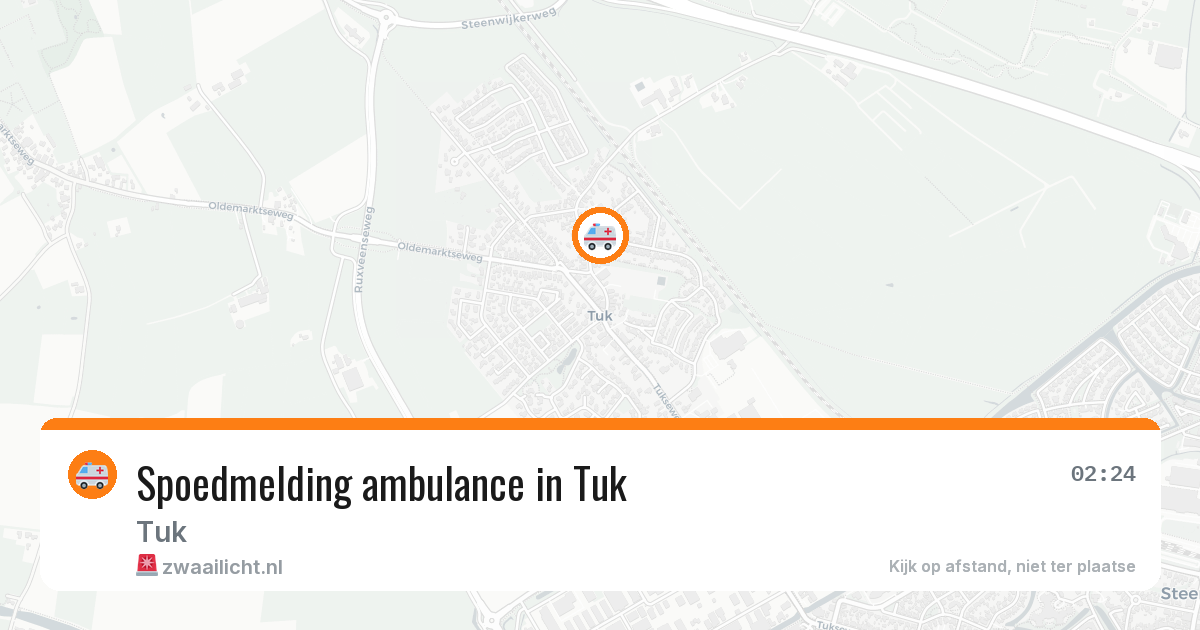 Spoedmelding ambulance in Tuk — 31 jul 2026