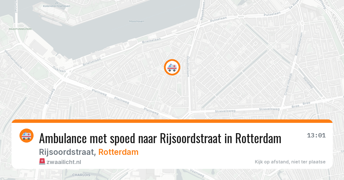 Ambulance met spoed naar Rijsoordstraat in Rotterdam — 18 jun 2026