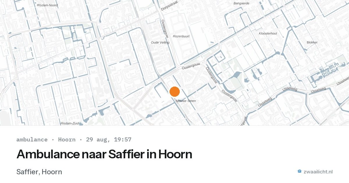 Ambulance naar Saffier in Hoorn — 29 aug 2026