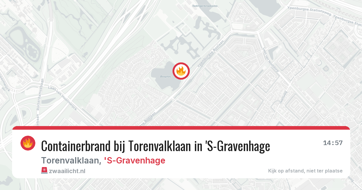 Containerbrand bij Torenvalklaan in 'S-Gravenhage — 29 apr 2026
