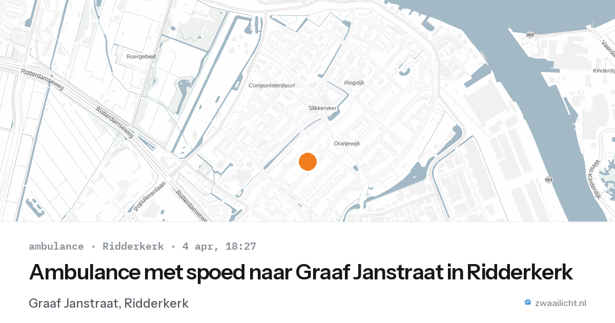 Ambulance met spoed naar Graaf Janstraat in Ridderkerk — 4 apr 2026