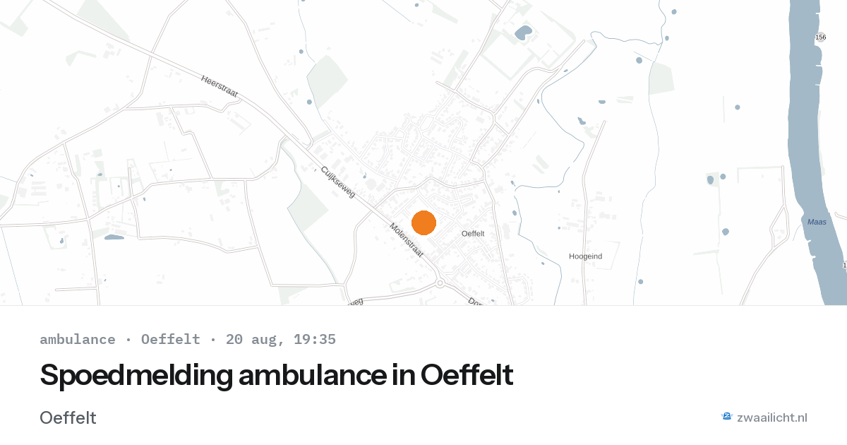 Spoedmelding ambulance in Oeffelt — 20 aug 2026