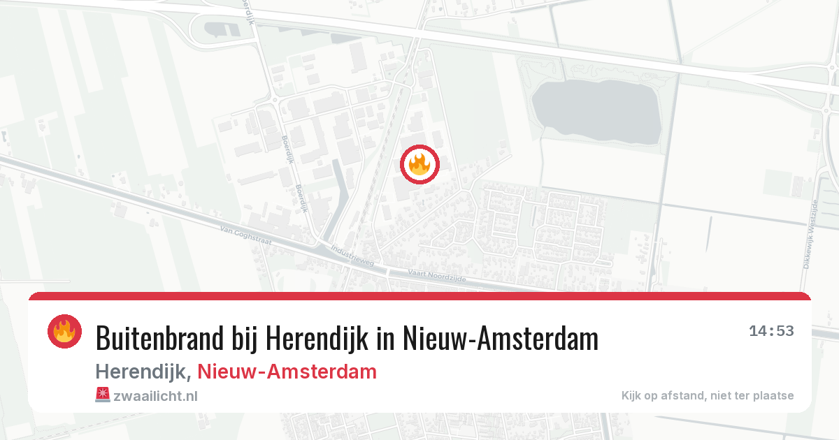 Buitenbrand bij Herendijk in Nieuw-Amsterdam — 12 jul 2026
