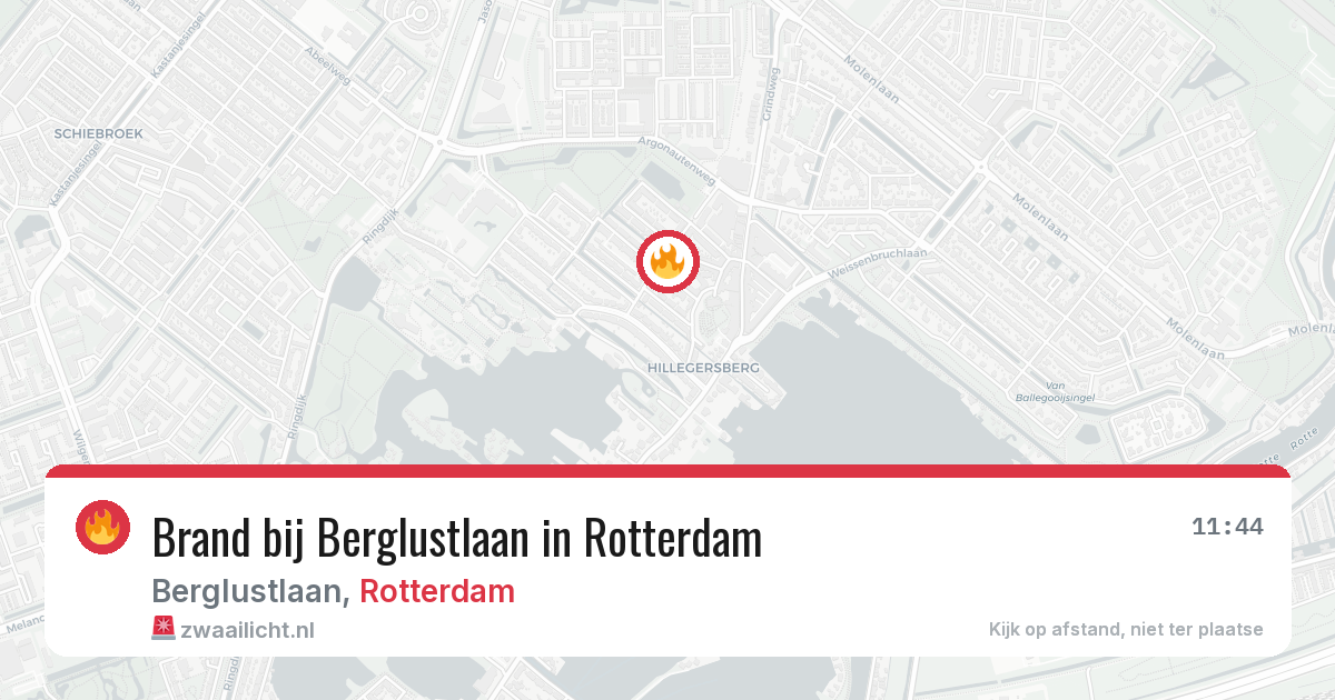 Brand bij Berglustlaan in Rotterdam — 30 jul 2026
