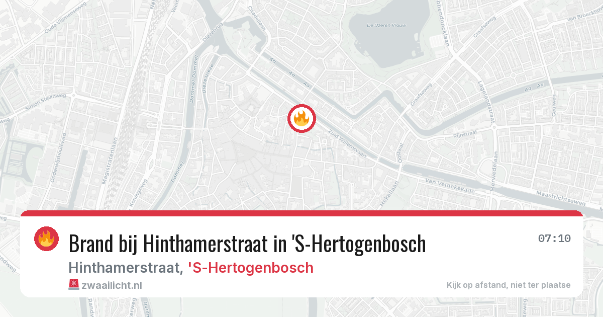 Brand bij Hinthamerstraat in 'S-Hertogenbosch — 25 jul 2026