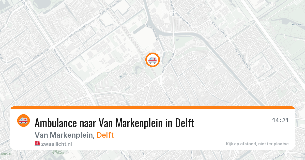 Ambulance naar Van Markenplein in Delft — 22 jun 2026