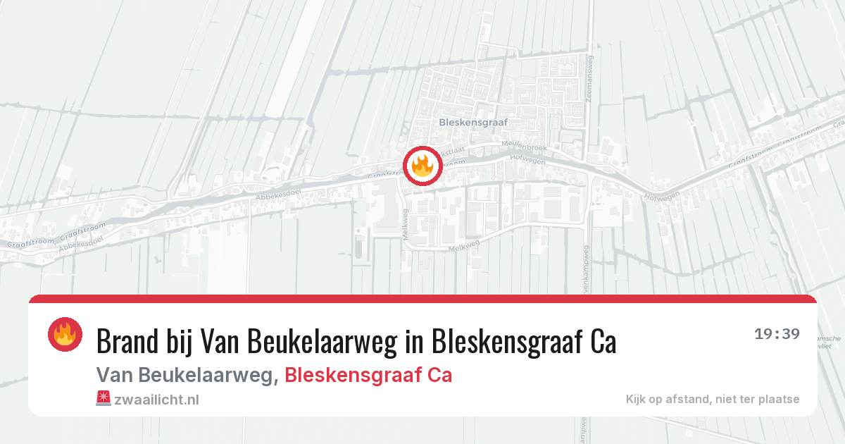 Brand bij Van Beukelaarweg in Bleskensgraaf Ca — 12 jun 2026