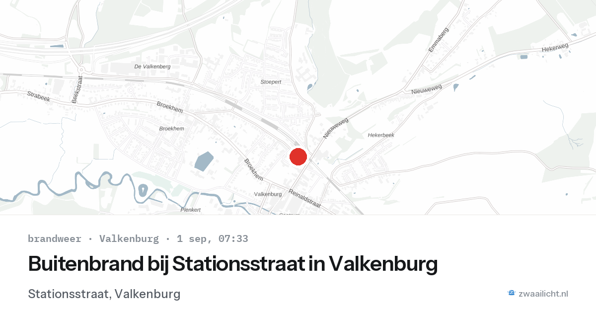 Buitenbrand bij Stationsstraat in Valkenburg — 1 sep 2026