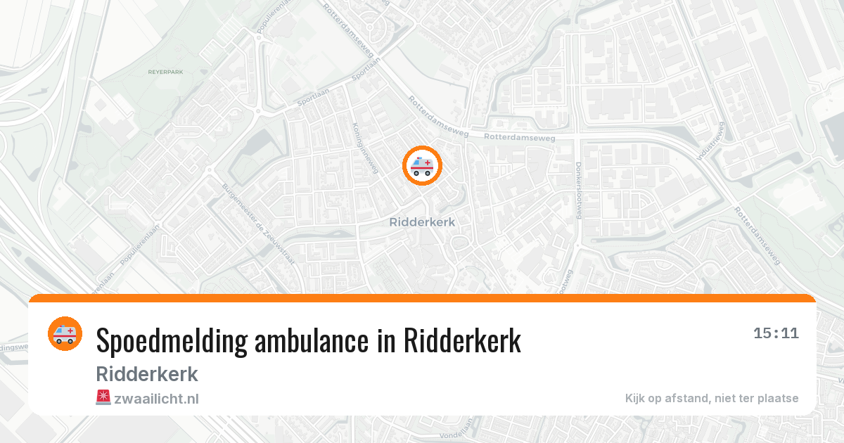 Spoedmelding ambulance in Ridderkerk — 3 aug 2026