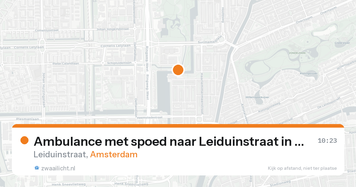 Ambulance met spoed naar Leiduinstraat in Amsterdam — 19 aug 2026