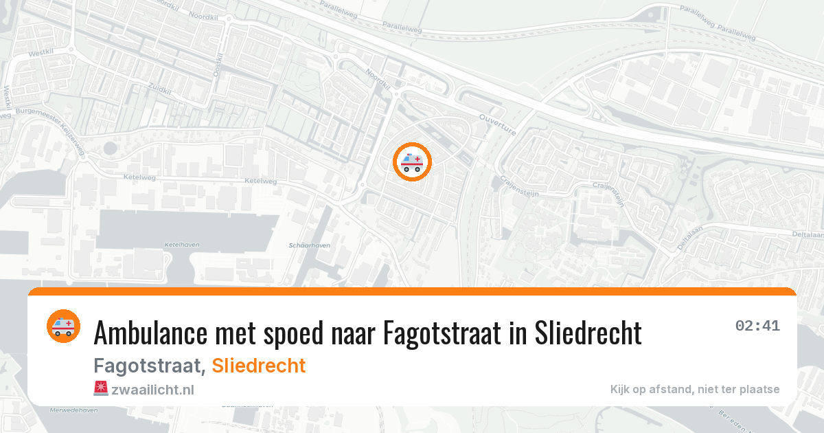 Ambulance met spoed naar Fagotstraat in Sliedrecht — 9 aug 2026