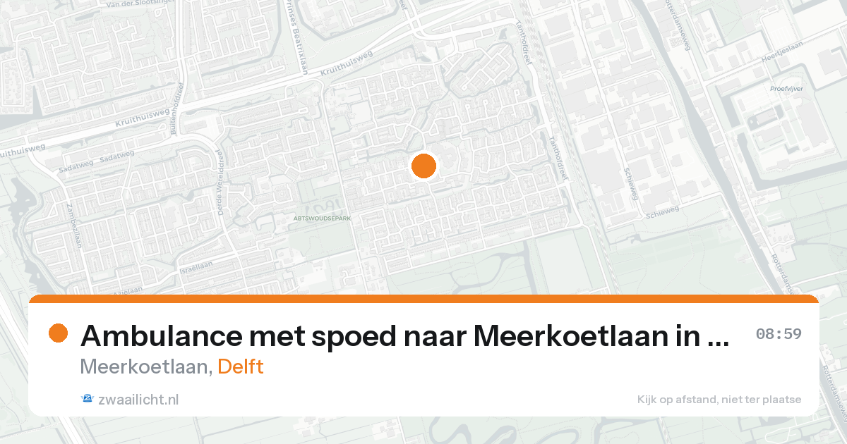 Ambulance met spoed naar Meerkoetlaan in Delft — 23 aug 2026