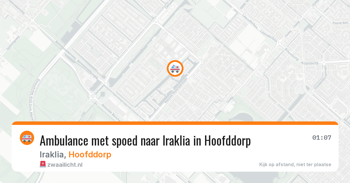 Ambulance met spoed naar Iraklia in Hoofddorp — 5 aug 2026