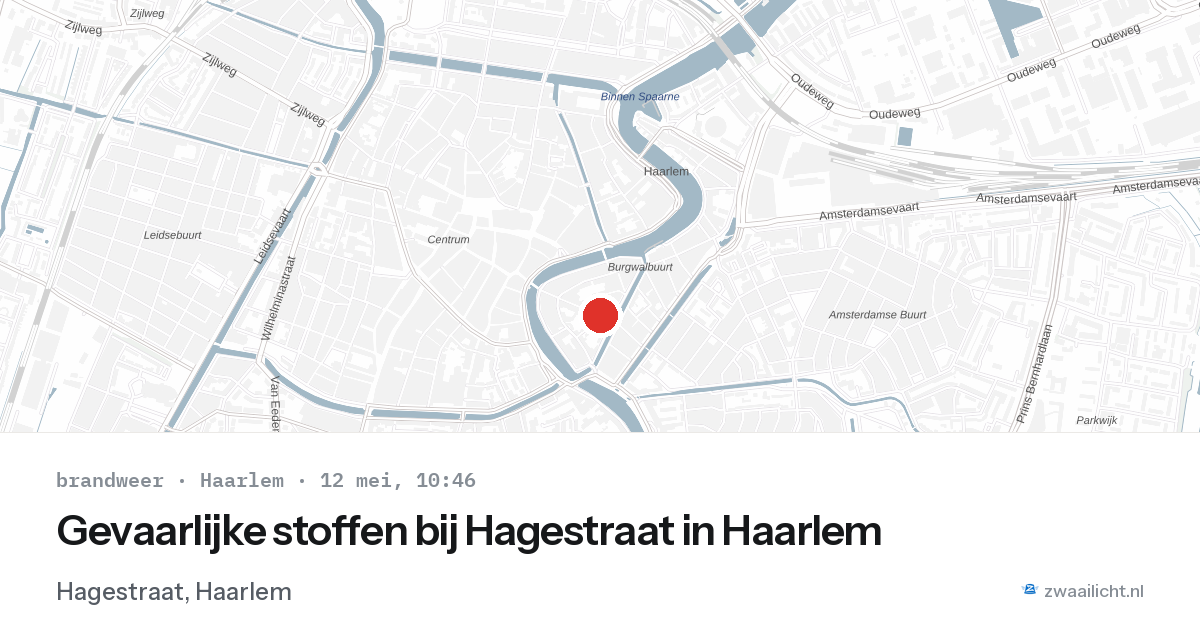 Gevaarlijke stoffen bij Hagestraat in Haarlem — 12 mei 2026