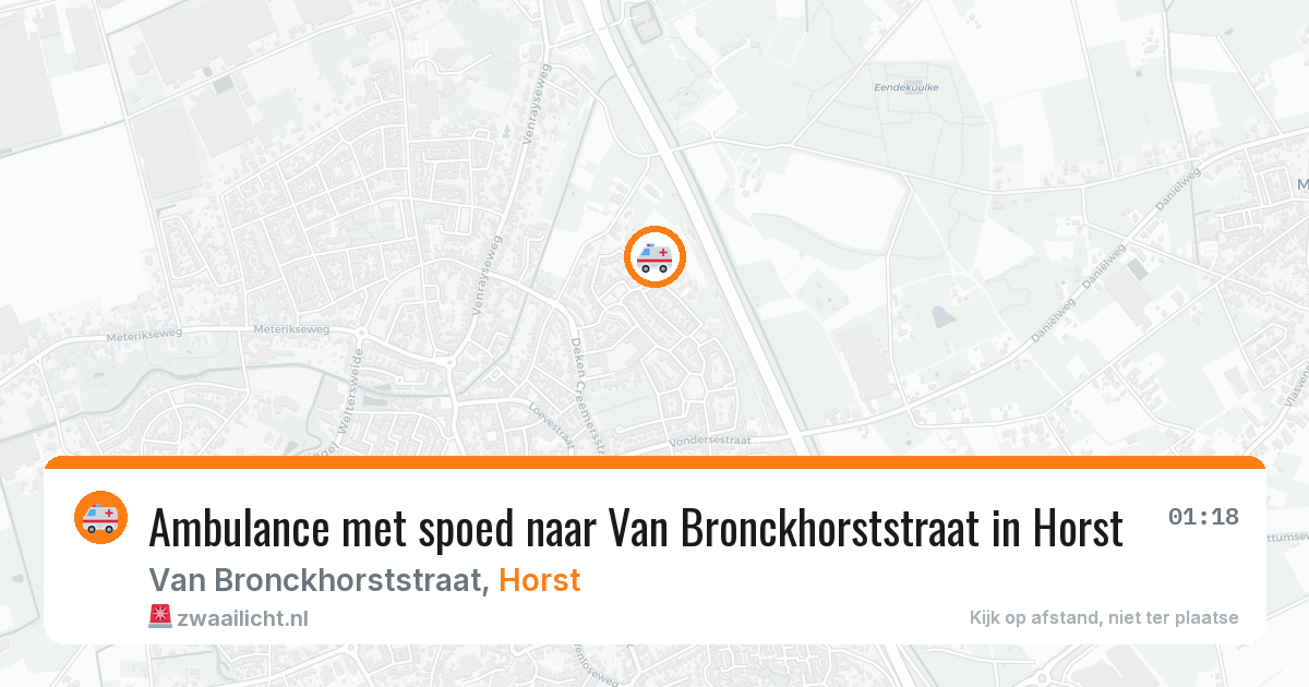 Ambulance met spoed naar Van Bronckhorststraat in Horst — 21 mei 2026