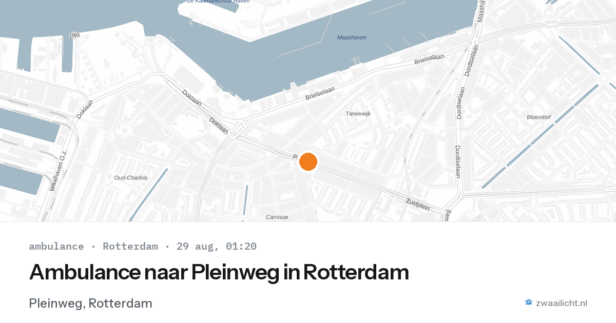 Ambulance naar Pleinweg in Rotterdam — 28 aug 2026
