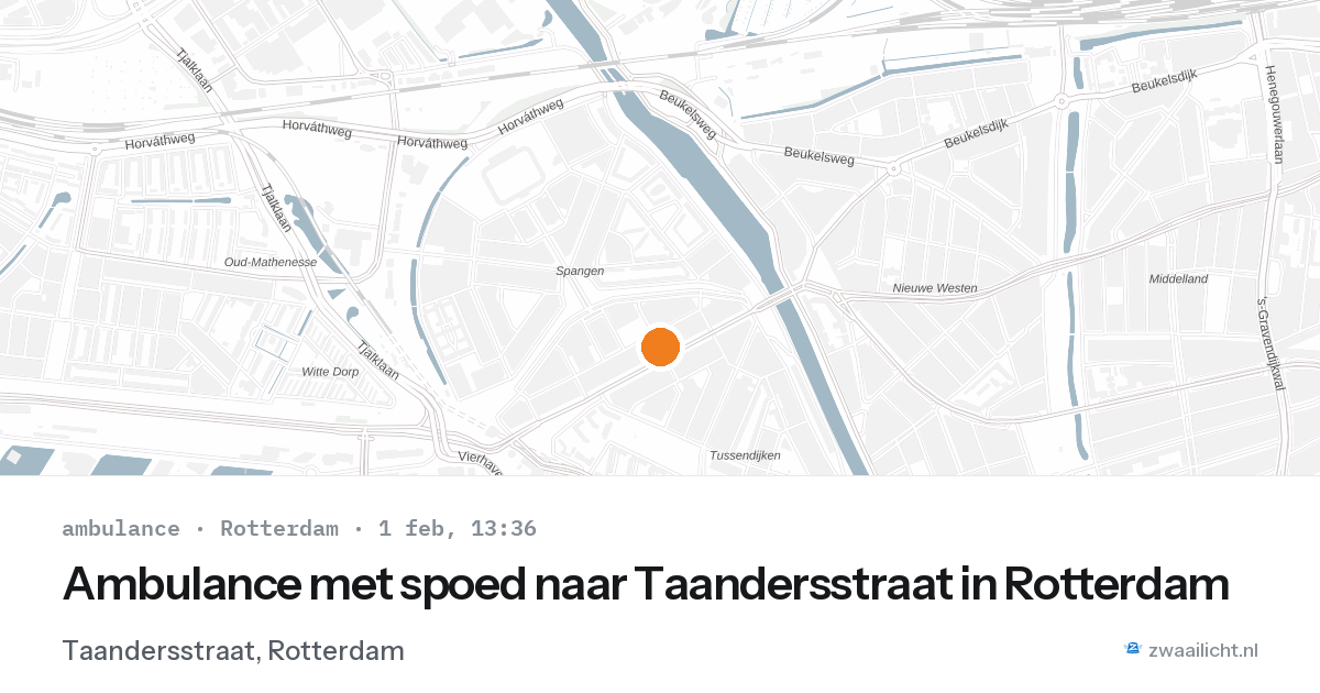 Ambulance met spoed naar Taandersstraat in Rotterdam — 1 feb 2026