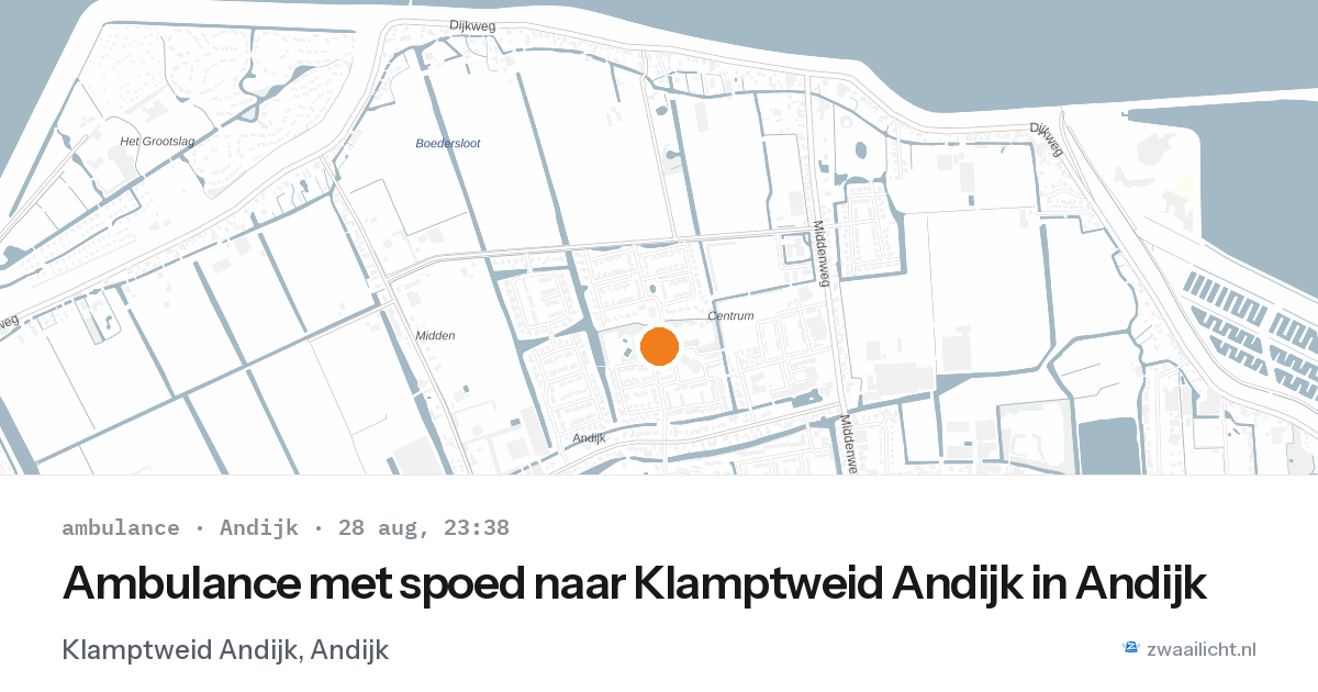 Ambulance met spoed naar Klamptweid Andijk in Andijk — 28 aug 2026