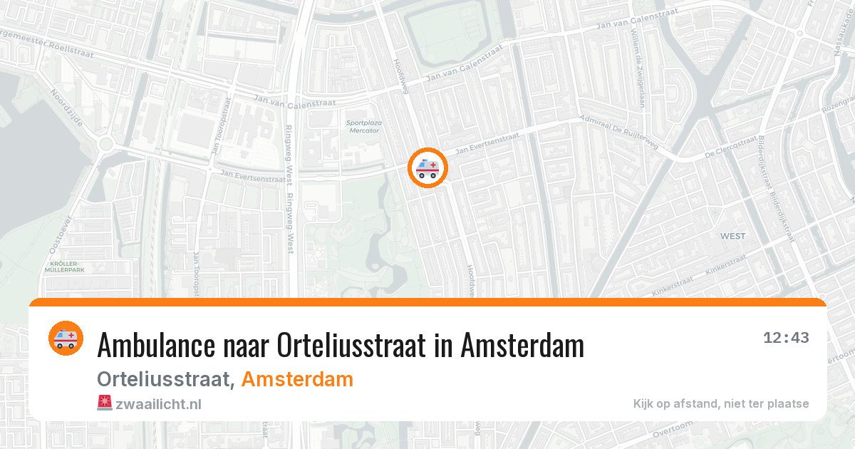 Ambulance naar Orteliusstraat in Amsterdam — 31 jul 2026