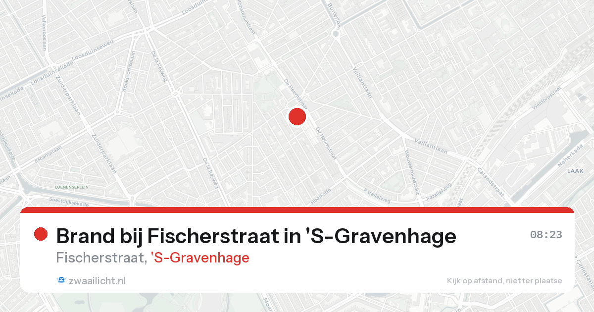 Brand bij Fischerstraat in 'S-Gravenhage — 17 aug 2026