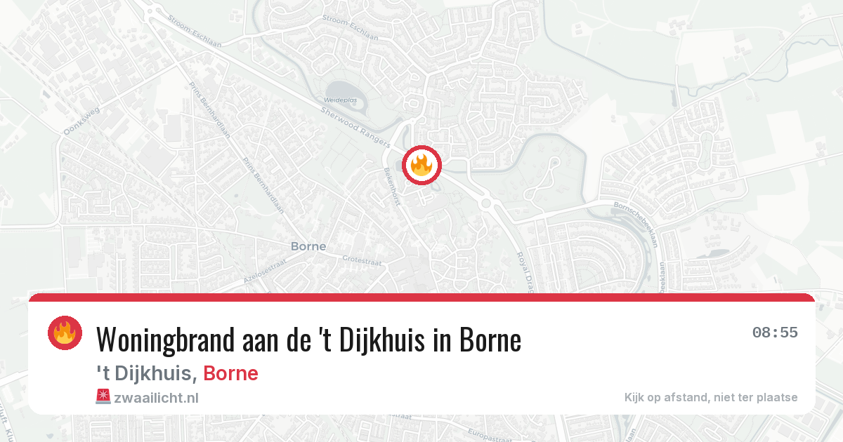 Woningbrand aan de 't Dijkhuis in Borne — 13 aug 2026