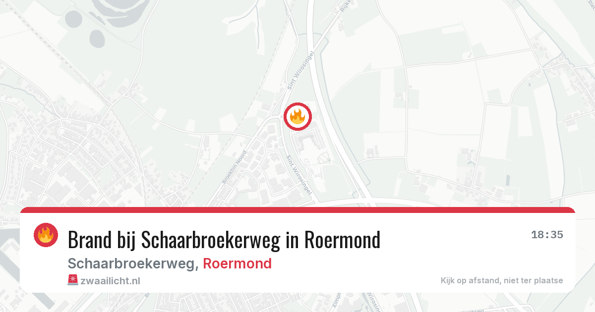 Brand bij Schaarbroekerweg in Roermond — 18 mei 2026