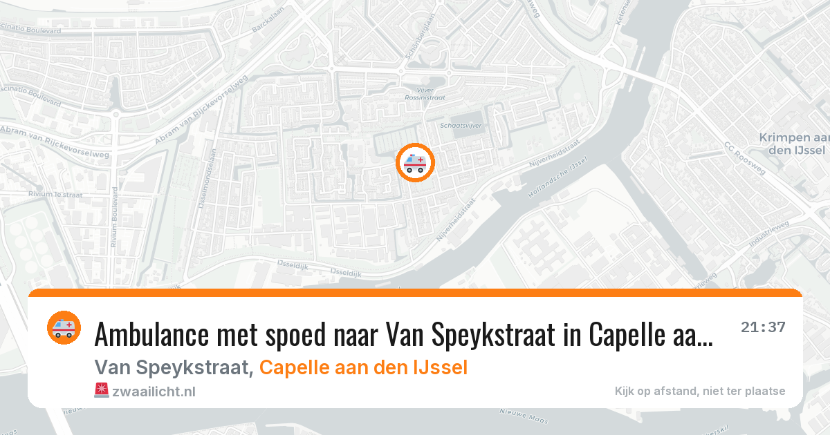 Ambulance met spoed naar Van Speykstraat in Capelle aan den IJssel — 14 mrt 2026