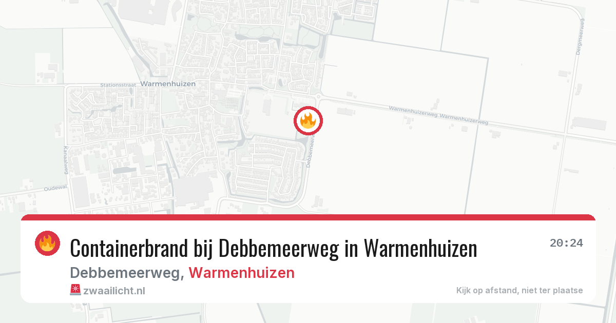 Containerbrand bij Debbemeerweg in Warmenhuizen — 18 jun 2026