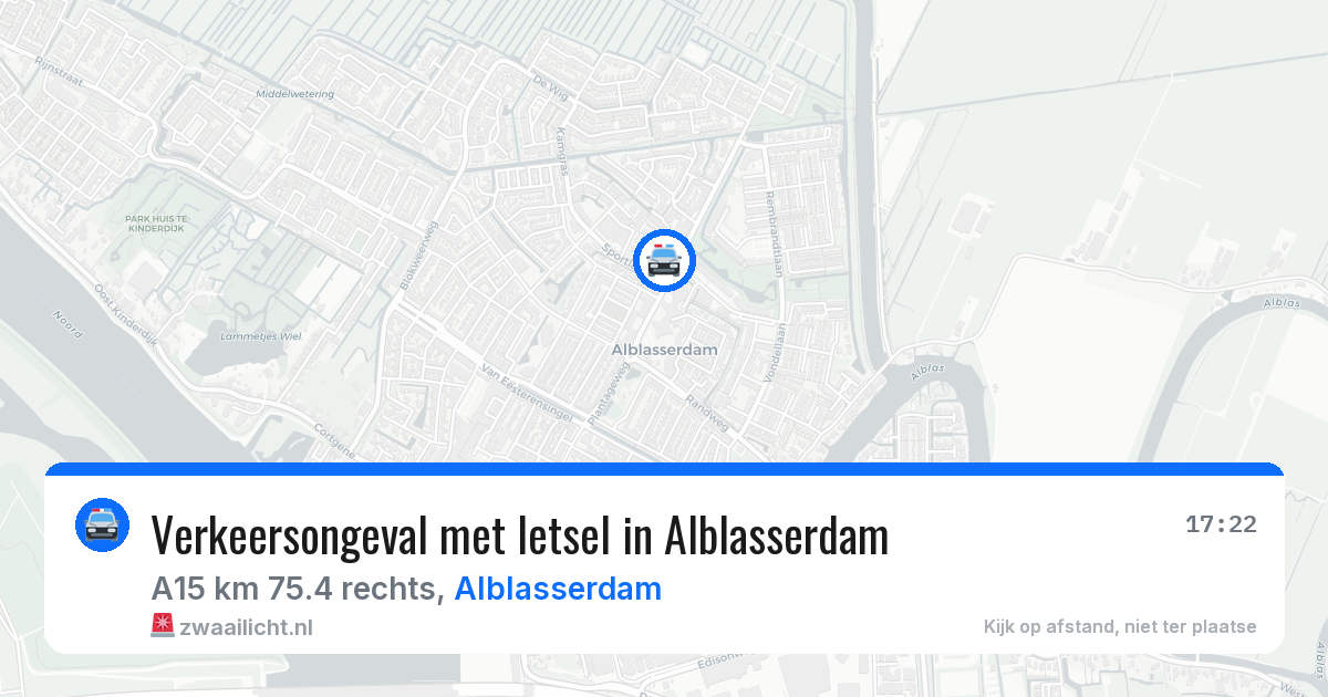 Verkeersongeval met letsel in Alblasserdam — 27 mrt 2026