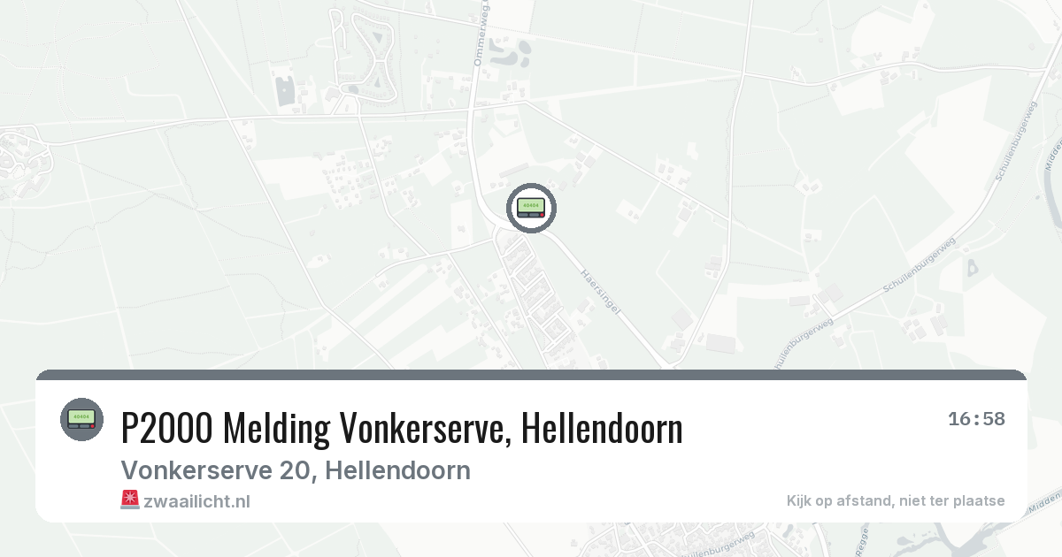 P2000 Melding Vonkerserve, Hellendoorn — 9 jun 2026