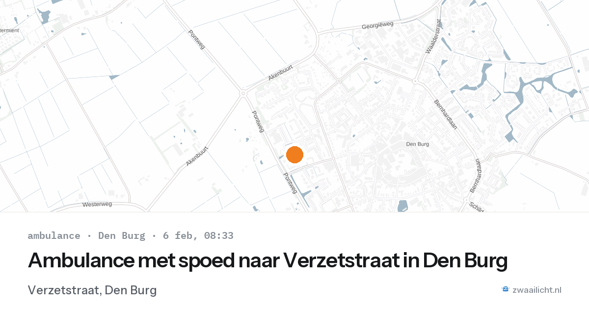 Ambulance met spoed naar Verzetstraat in Den Burg — 6 feb 2026