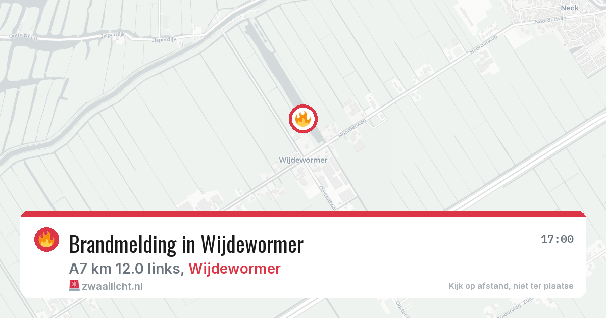Brandmelding in Wijdewormer — 17 jan 2026