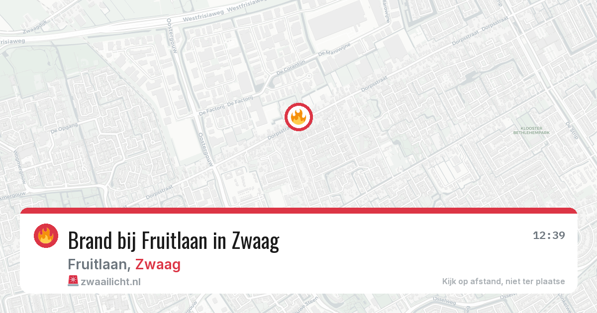 Brand bij Fruitlaan in Zwaag — 18 mei 2026