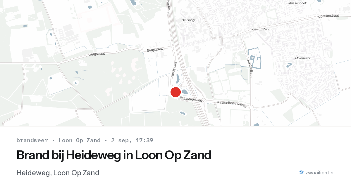 Brand bij Heideweg in Loon Op Zand — 2 sep 2026